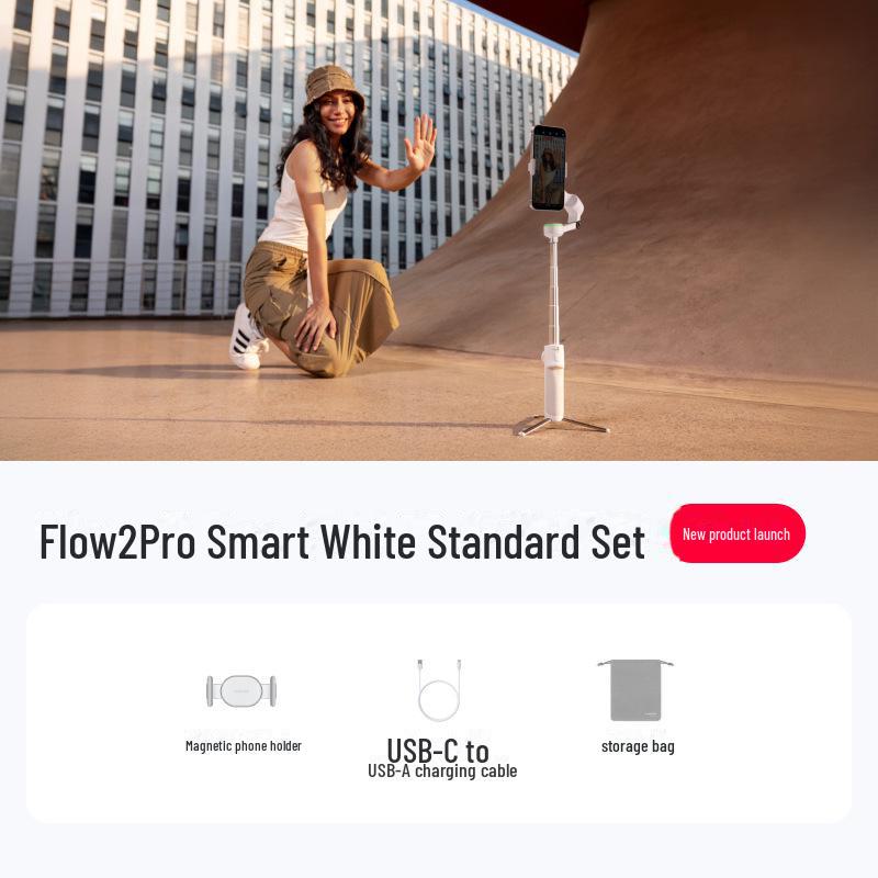 Insta360 Flow 2 Pro Handheld AI Gimbal: Intelligent 360° Phone Stabilizer with Anti-Shake Technology.