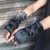 New Hot Sale Fashionable Simple Gothic Fingerless Gloves Unisex Tear Design Stretchy for Party Preparation and Durable Halloween
