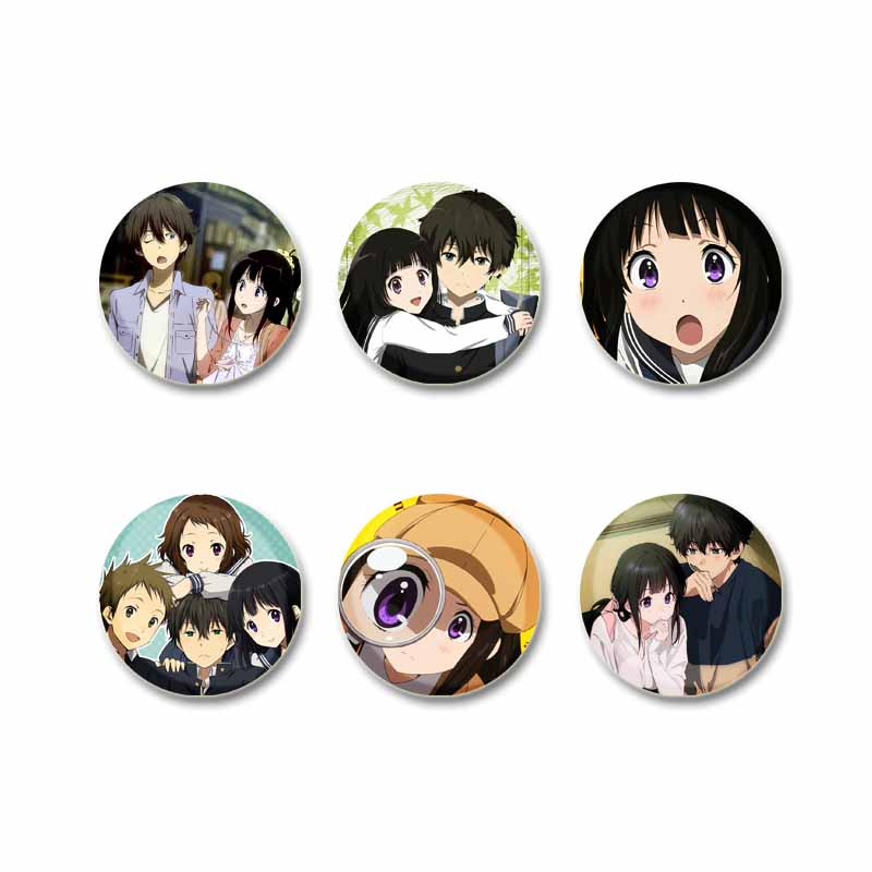 Cute Anime Hyouka Enamel Pins Clothing Bag Hat Jewelry Accessories Cartoon Round Brooch Eru Chitanda Animation Badge Toys Gifts