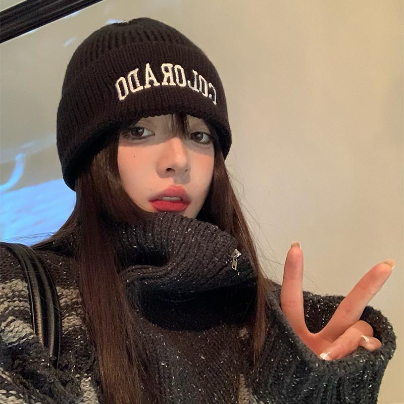 

Knit Womens Trendy Beanie Winter Alphabet Patch Warm Casual Fits All Sizes чёрный