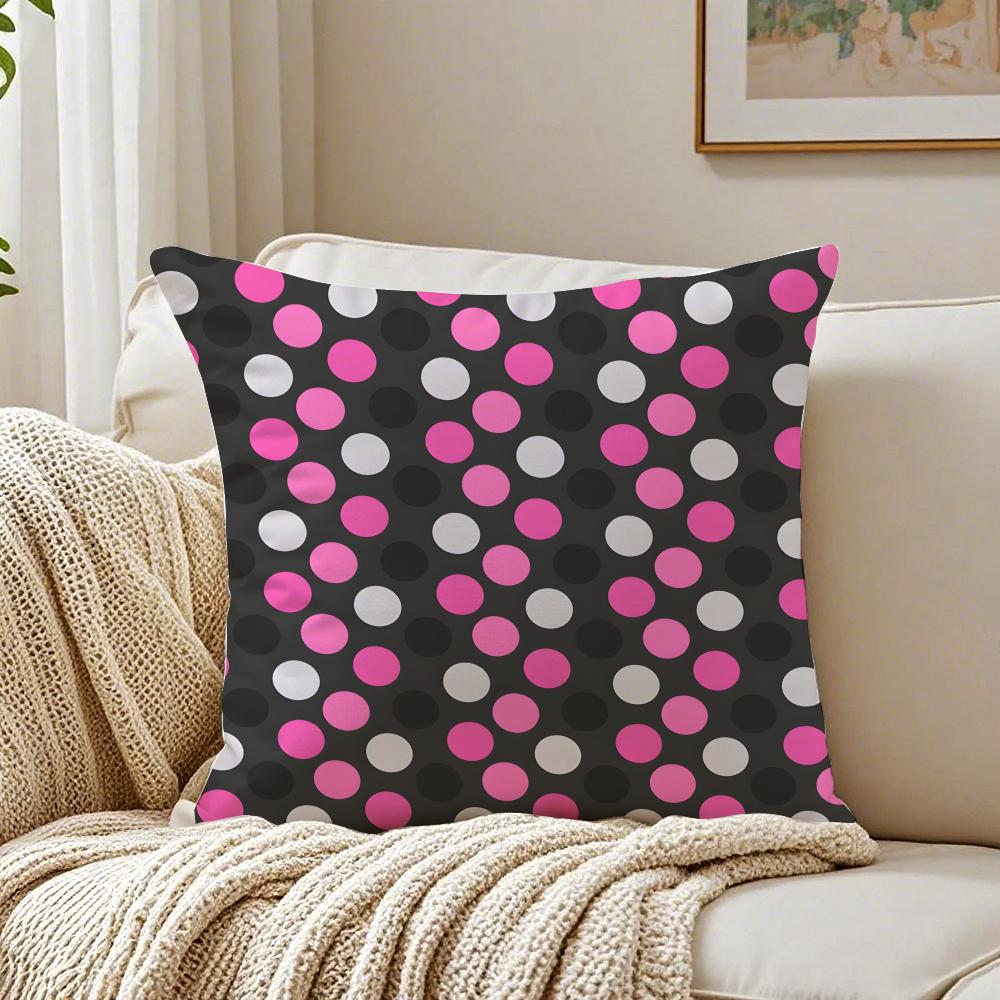 Ink Wash Bowknot Polka Dot Pillow Chinese Retro Cushion Cover Pillowcase Anti-Dustmite Living Room Sofa Decor Cushion Room