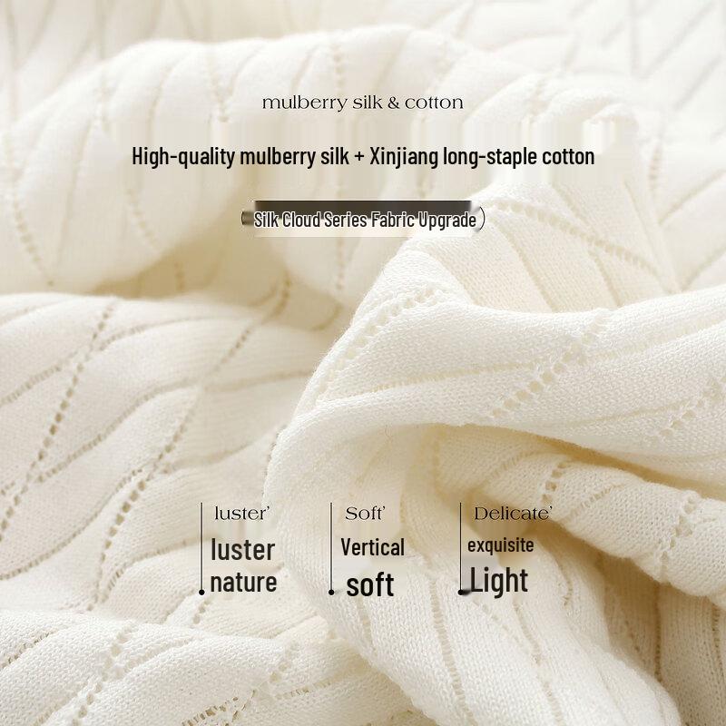 Damen Kurzarm Strickoberteil aus Maulbeerseidenmischung