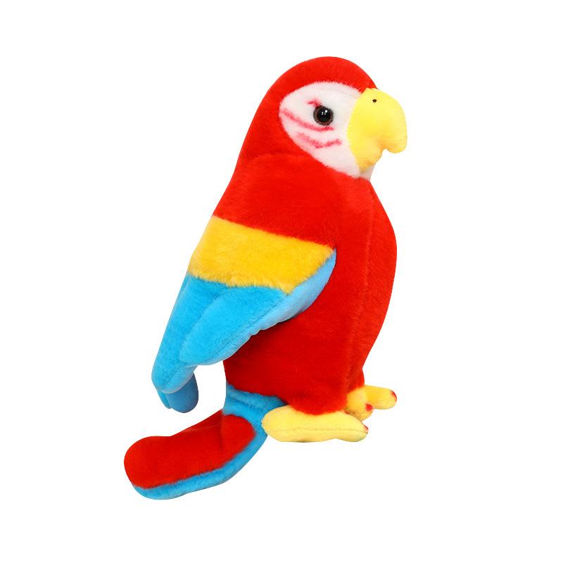 Cartoon Simulation Red Parrot Doll Plush Toy Bird Doll Children Soothing Rag Doll Boy Birthday Gift