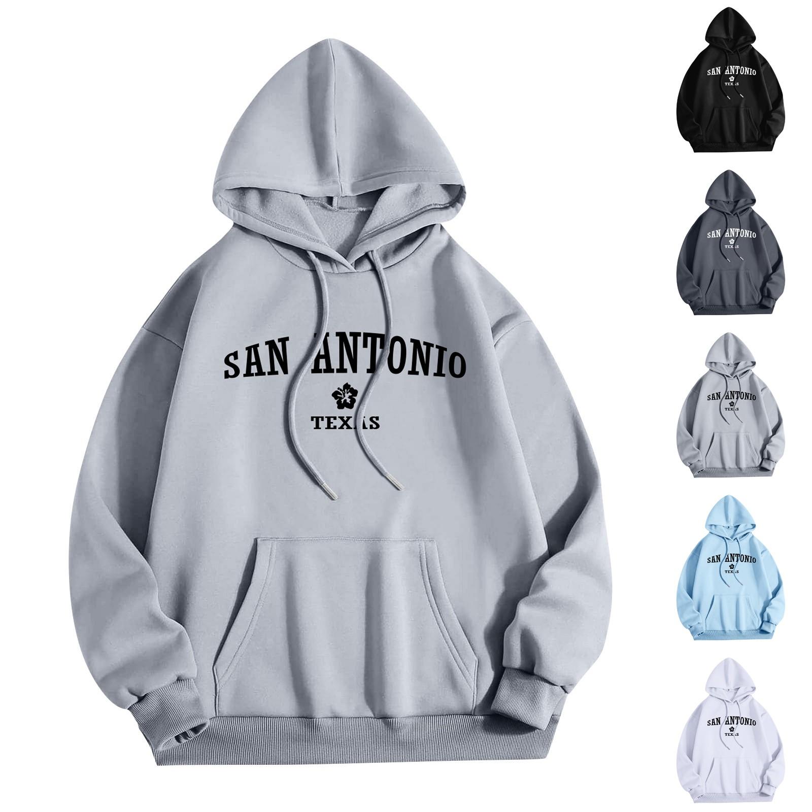 

Женская мода O-образный вырез с длинным рукавом и принтом, толстовка с капюшоном XXL