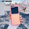 KEYSION Custodia per telefono colorata con gradiente laser alla moda per Samsung Z Flip 6 5 5G Cover posteriore antiurto in TPU+PC per Galaxy Z Flip 7 FE