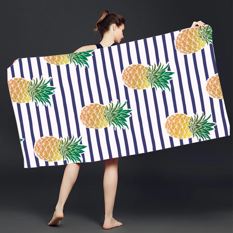 Ultra-Fine Quick-Dry Tie-Dye Beach Towel: Double-Sided Plush, Printed, Fashionable Swim Towel for Adults