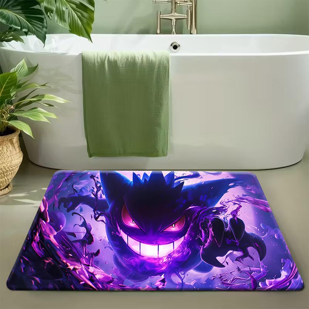 Ash Ketchum Pixel Art with Pokeball Print Doormat Non-Slip Absorbent Floor Mat for Indoor Entrance Home Decor