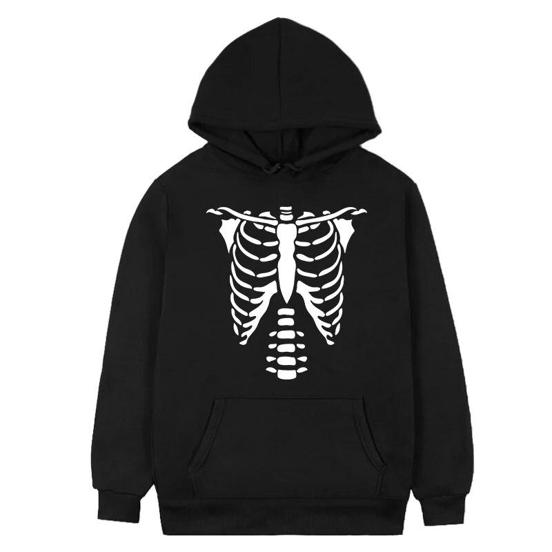 Хэллоуин Скелетные кости флисовая уличная модная толстовка с капюшоном унисекс женская осенне-зимняя теплая пуловер с капюшоном уличная одежда L 4873₽