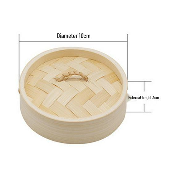10-Inch Handmade Bamboo Steamer Basket - Thickened for Commercial & Home Use, Perfect for Baozi, Mantou, and Steaming. крышки 10 см