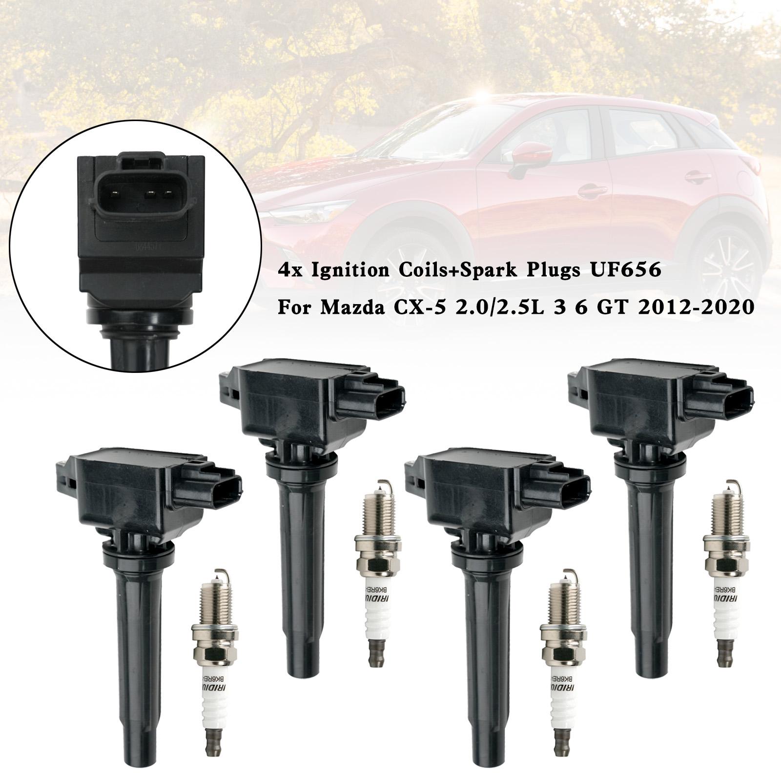 

4x Катушки зажигания+Свечи зажигания UF656 Для Mazda CX-5 2.0/2.5L 3 6 GT 2012-2020
