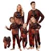 Print Cute Family Set Pajamas, Home Clothes, Family Set Long Sleeve Top Pants Set