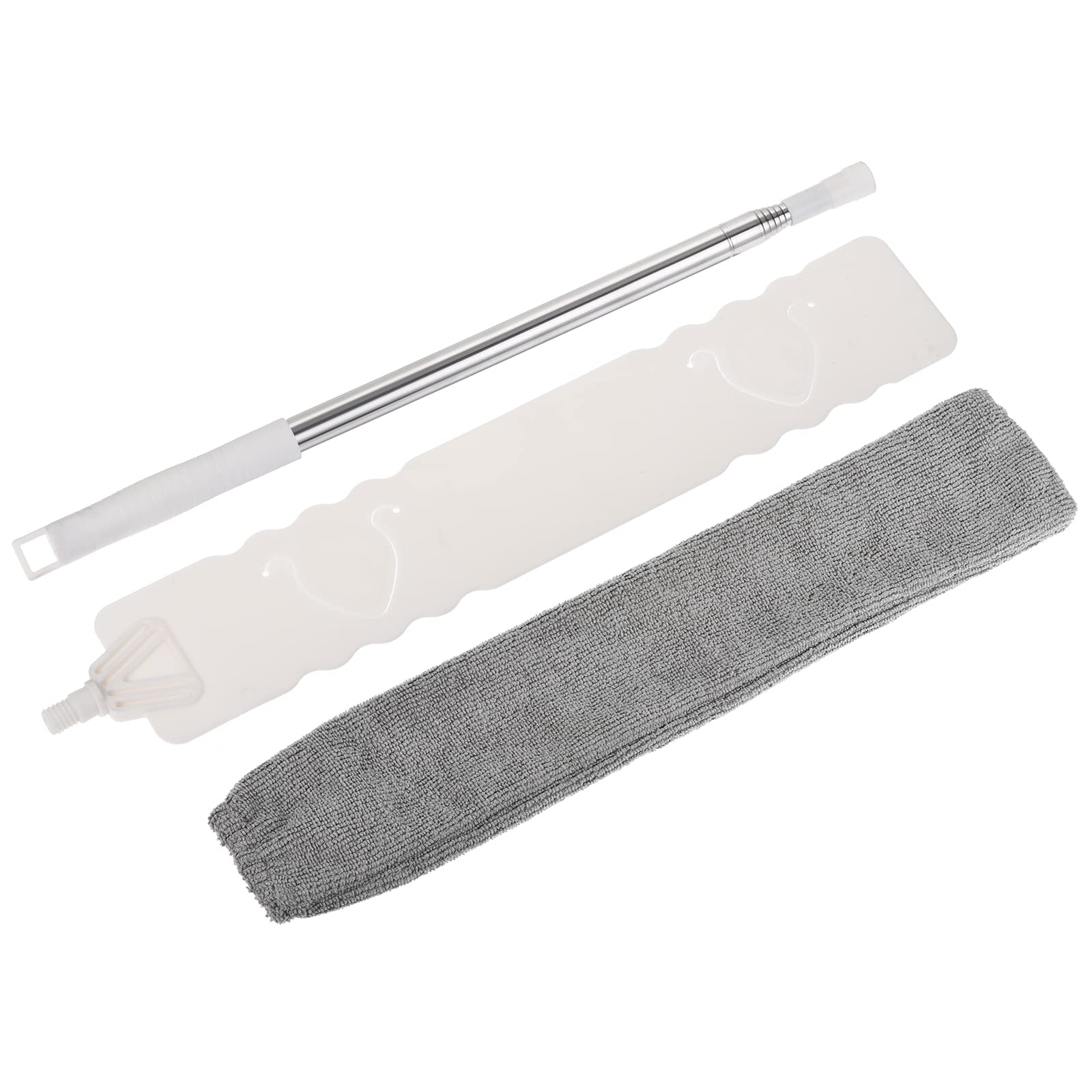 

uxcell Щетка для уборки пыли с удлинительной ручкой, моющаяся, многоразовая, гибкая щель-щетка для высоких потолков, мебели, белая