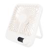 USB Desk Fan Quiet 100 Speeds Rechargeable 1000mAh LED Display Folding Desktop Small Personal Fan for Travel Office Bedroom Camping White