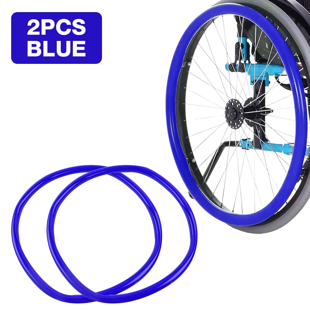 24In Wheelchair Wheel Protector, Manual Wheelchair Accessorie Multi-Color Silicone Push Handle Cover, Wheelchair Anti-Slip Cover