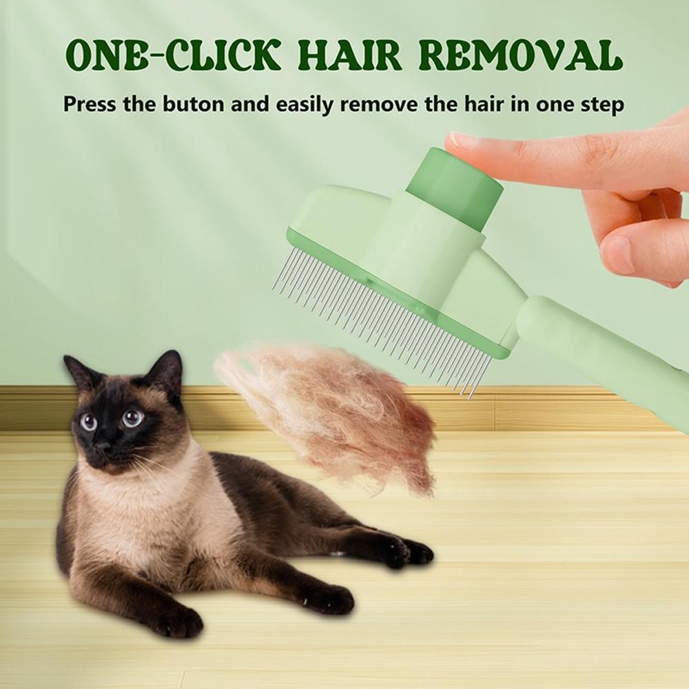1PC Pet Grooming Tool De-Shedding Brush with Long & Short Stainless Steel Teeth for Pet Dogs Cats Comb Removing Loose Hair Fleas