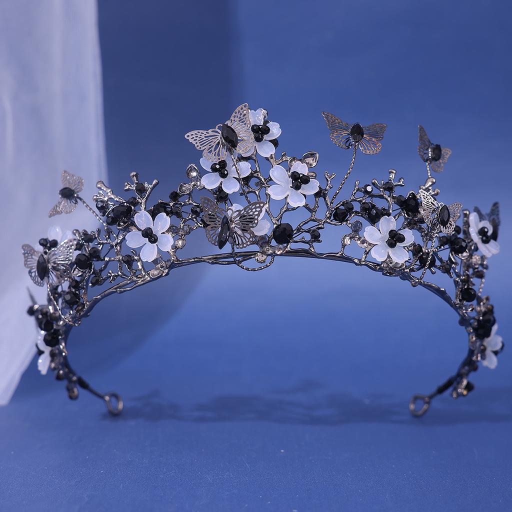 Barock Perle Strass Krone Blume Schmetterling Prinzessin Diadem Stirnband Haarschmuck Damen Braut Hochzeit Haarschmuck Schmuck