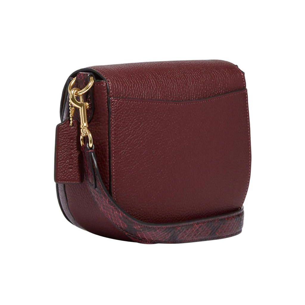 Coach Morgan 20 Snap Closure Detachable Shoulder Strap Leather Saddle Bag Women Shoulder Bag Cherry-Red CE566-IMOCQ