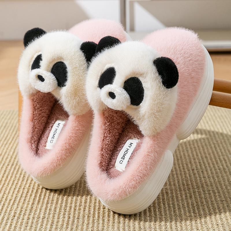 Cute cartoon cotton slippers women's autumn and winter indoor home non-slip warm plush thickened plush kitten cotton mop