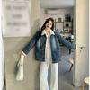 Denim Jacket Women's Plus Velvet Thick Warm Jacket Washed Denim Casual Large Loose Jacket
