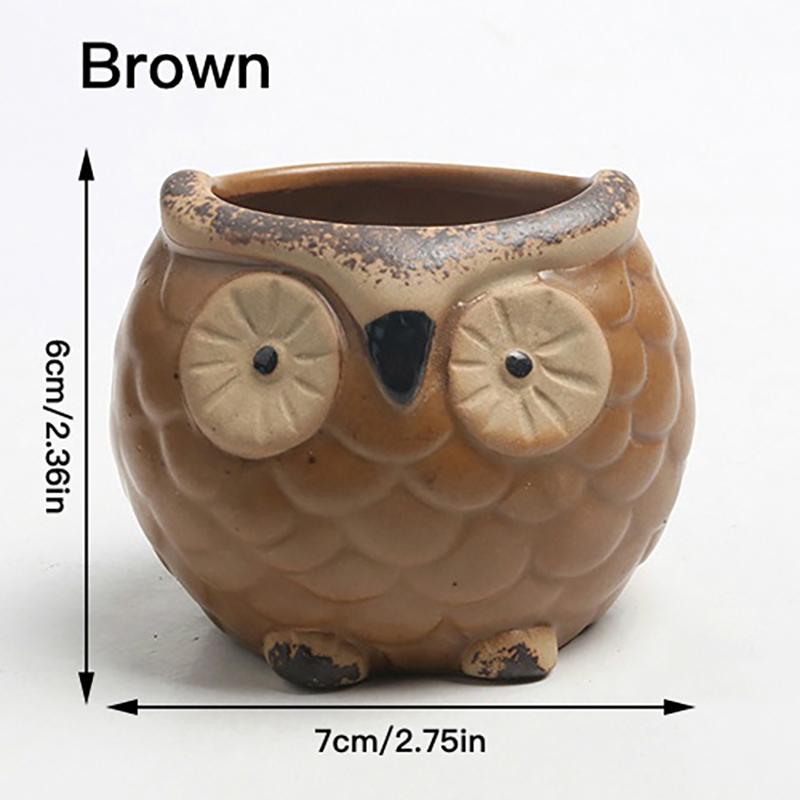 

Милая Сова Цветочный Горшок Сочный Горшок Керамическая Ваза Плантатор Украшения Дома Садовые Принадлежности Горшок Для Растения коричневый