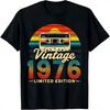 Geschenke zum 50. Geburtstag Vintage Geboren 1976 Retro 50. Geburtstag T-Shirt Lustige Y2k Kleidung Streetwear Grafische T-Shirts