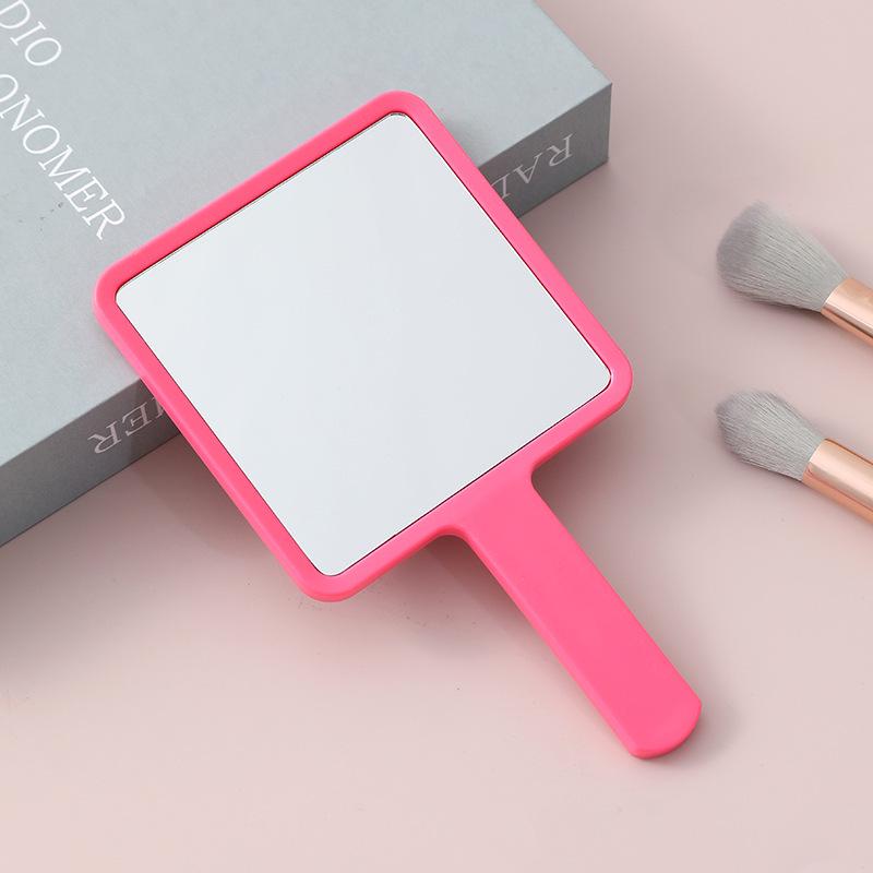Portable Handheld Square Makeup Mirror with Salon-Quality Handle and Logo