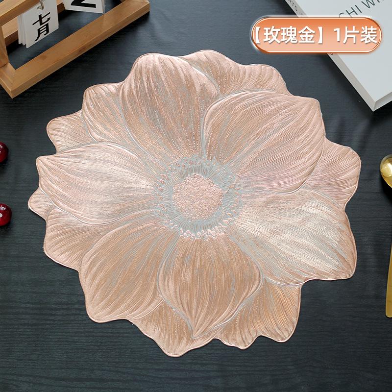 

Advanced Lotus Non Slip Meal Mat Bowl Cup Mat PVC Insulated Thickened Hotel Home Washable Beautiful 38cm