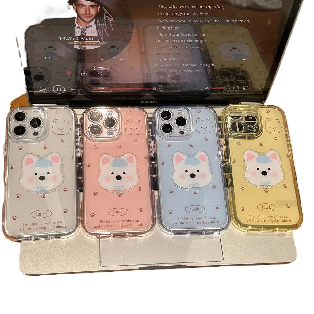 Cute cartoon 15Pro/14Promax puppy patch mobile phone case for iPhone15promax/12Pro