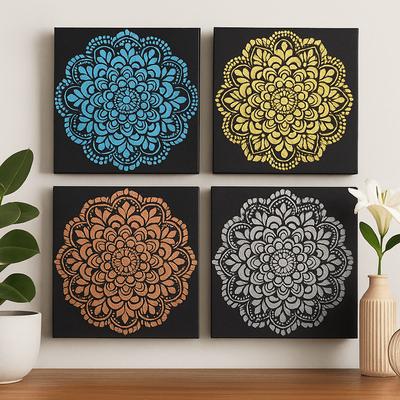 Mandala Canvas Wall Art Set of 4 30x30cm