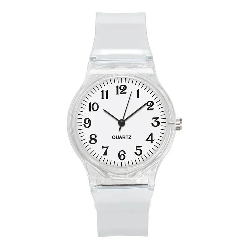Colorful Transparent Strap Children's Watches Simple Sports Multi-color Wristwatch Unisex Quartz Watches for Kids Gifts reloj