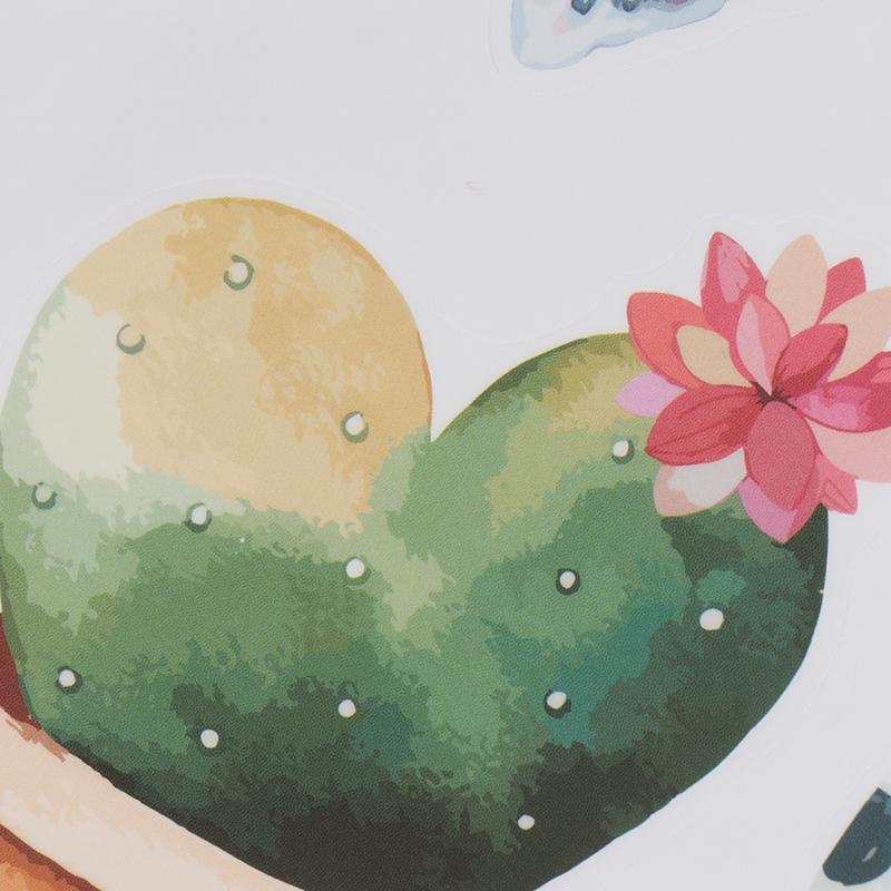 Cactus Potted Living Room Bedroom Tv Background Self-Adhesive Wall Stickers