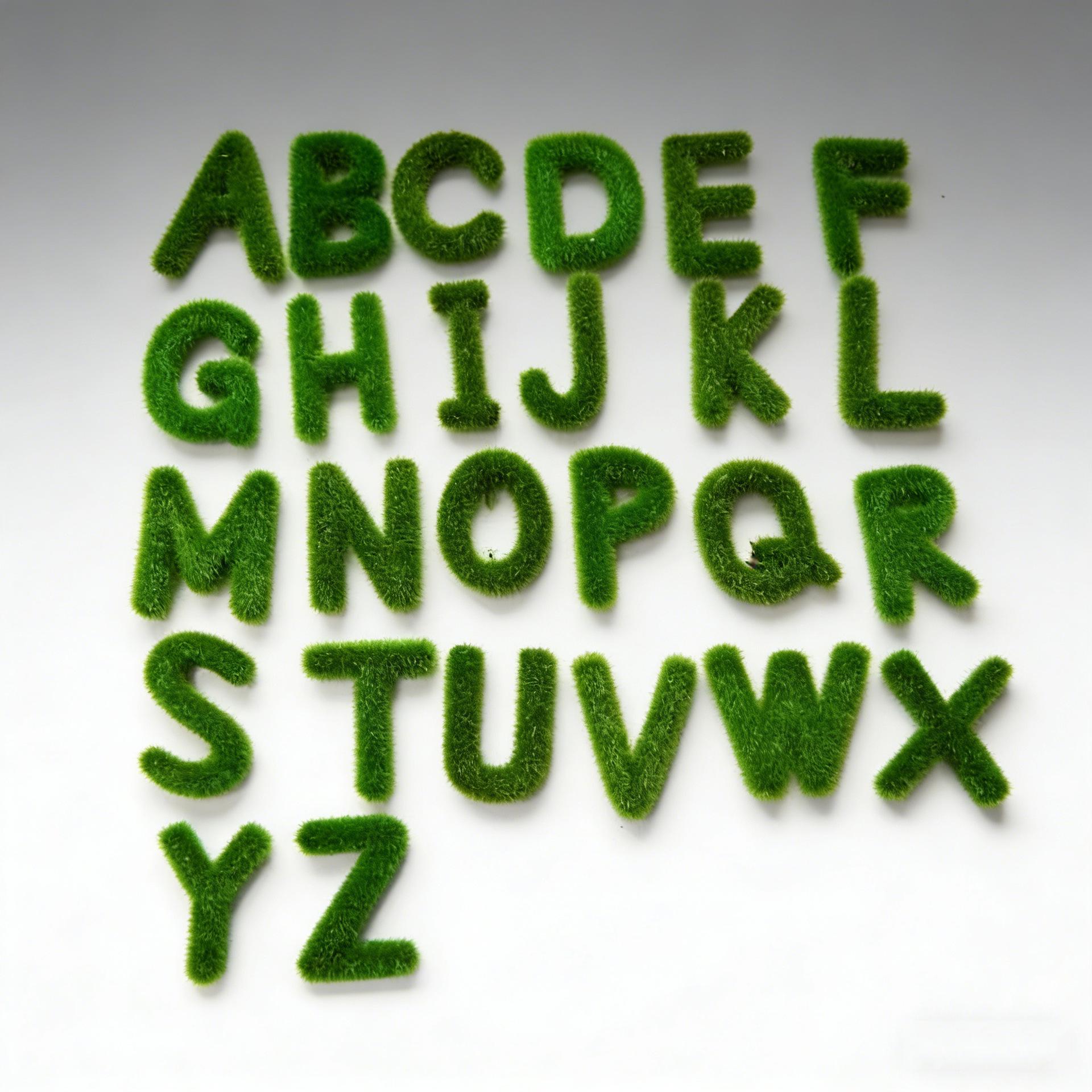 10cm Flocked Foam Green English Alphabet Home Decor - Pastoral Creative DIY Crafts 10CM