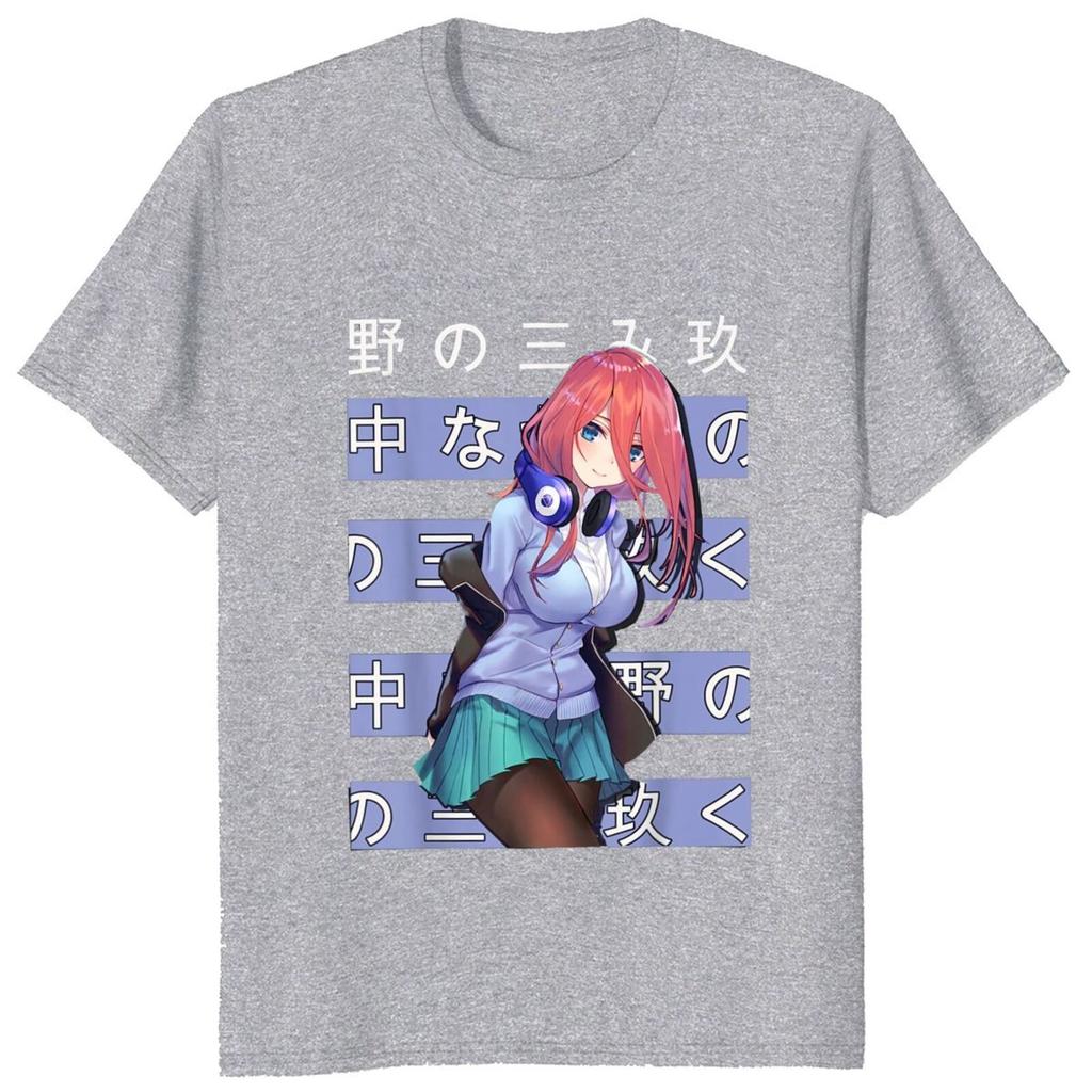 Funny Anime Character Unisexga Fans Camiseta 100 Cotton Summer Casual Oversized Unisex EU Size T Shirts Miku Nakano Tshirt tops