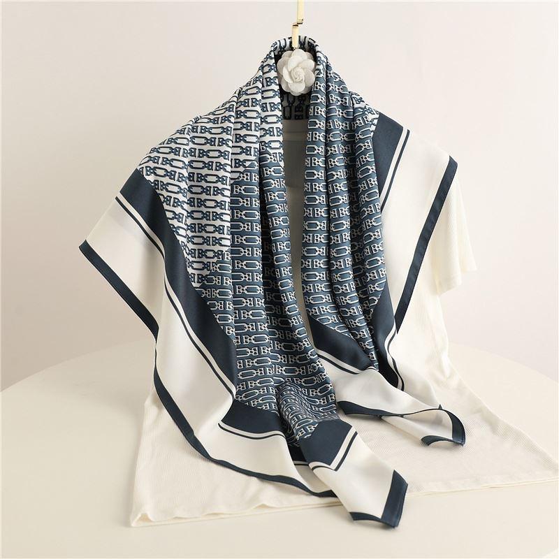 Spring Scarf Women's Luxury Design Polyester Material Smooth Scarf Soft Shawl Beach 90x90cm