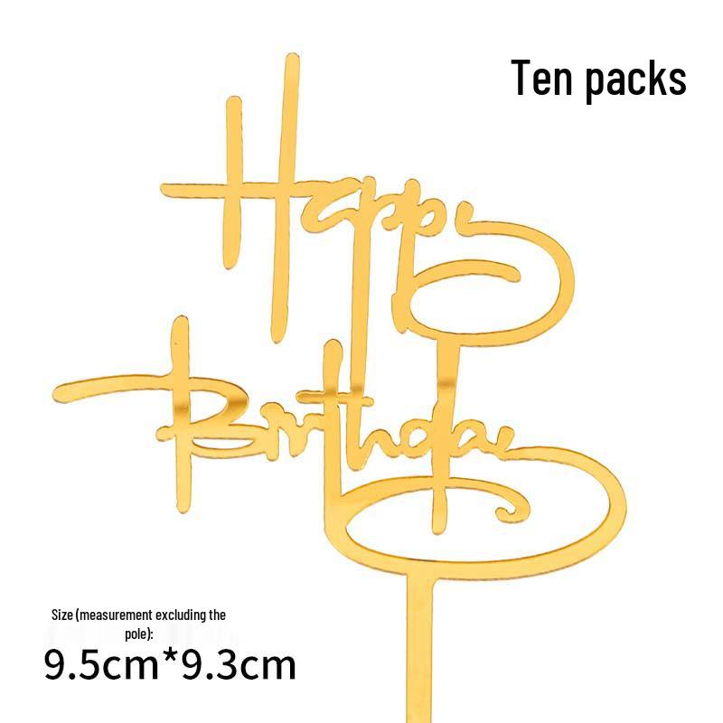 50-Pack Acrylic 'Happy Birthday' Cake Toppers - Popular Party Decorations with Free Shipping