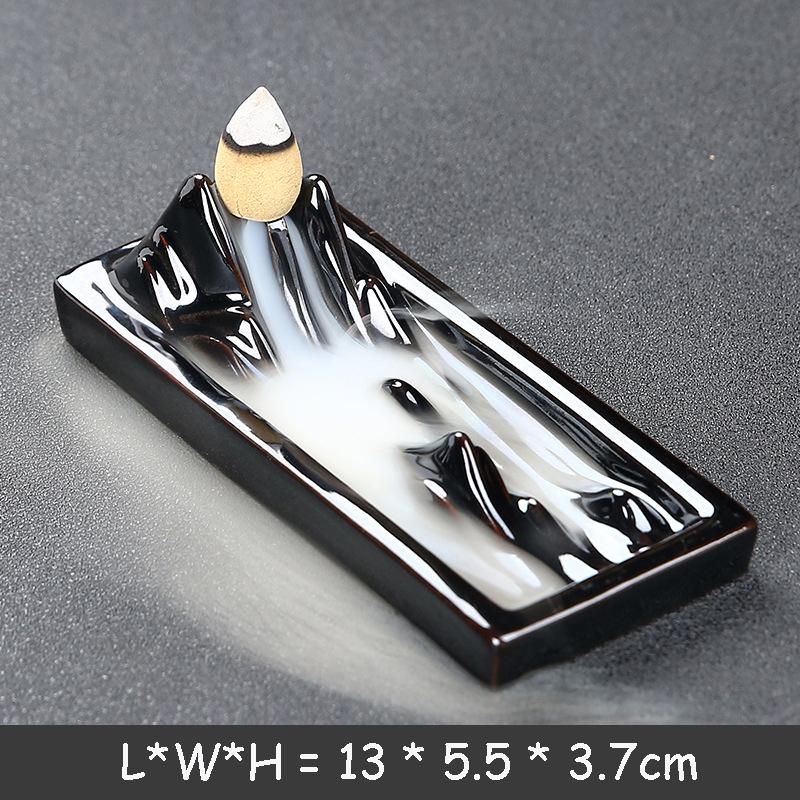 

YXYMCF Rock Rockery Backflow Incense Burner Waterfall Reflow Incense Holder Ceramic Decorations for Home CN Tearoom Ornaments