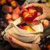 Eco-friendly Pure Cotton Mesh Drawstring Bag for Fruit & Vegetables