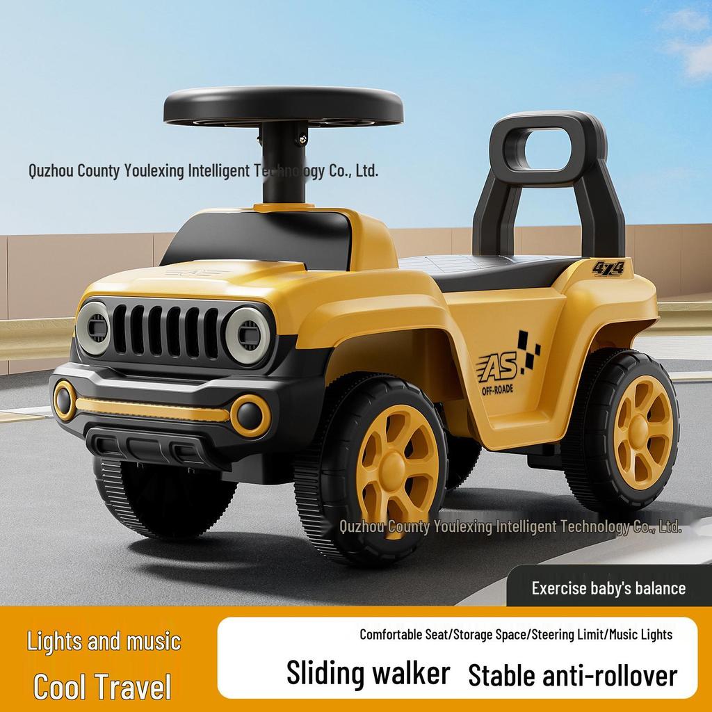 Children's Musical Scooter for Kids Aged 1-3: Four-Wheeled Wiggle Car Walker