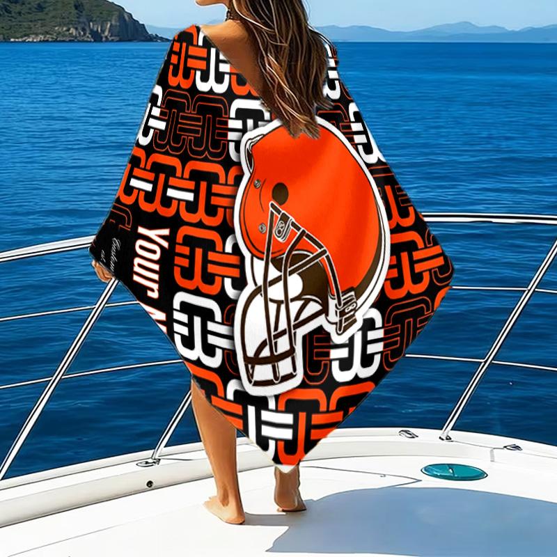 Custom Name Beach Towel Bengals Helmet Beach Towel, Soft Microfiber, Gift for Her/Him, Birthday, for Pool, Beach, Travel, Fan Gifts