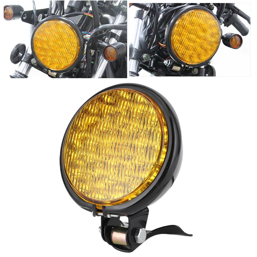 LED Scheinwerfer Fernlicht Abblendlicht Gelbe Linse Wasserdichter LED Scheinwerfer Universell für 12V Motorrad