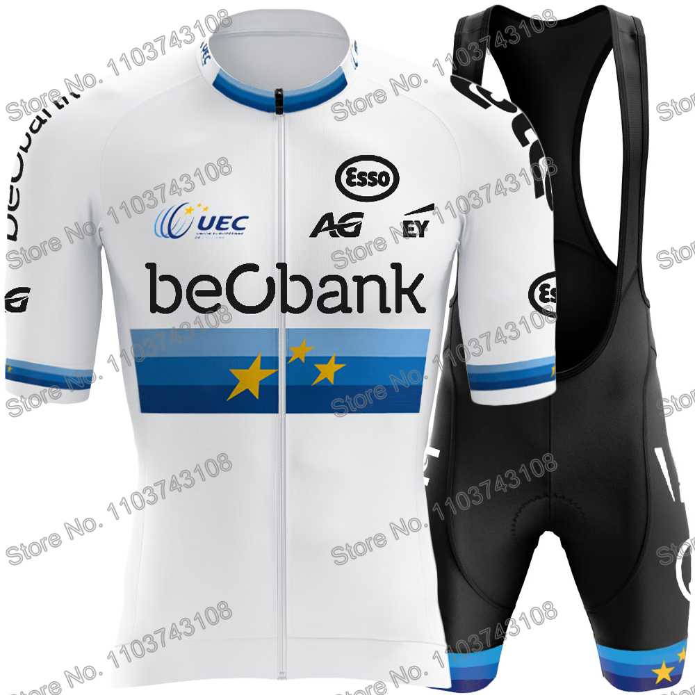 Belgium Team  European Champion Cycling Jersey Men's Set Summer Cycling Clothing Road Bike Shirt Suit MTB Bicycle Bib Shorts