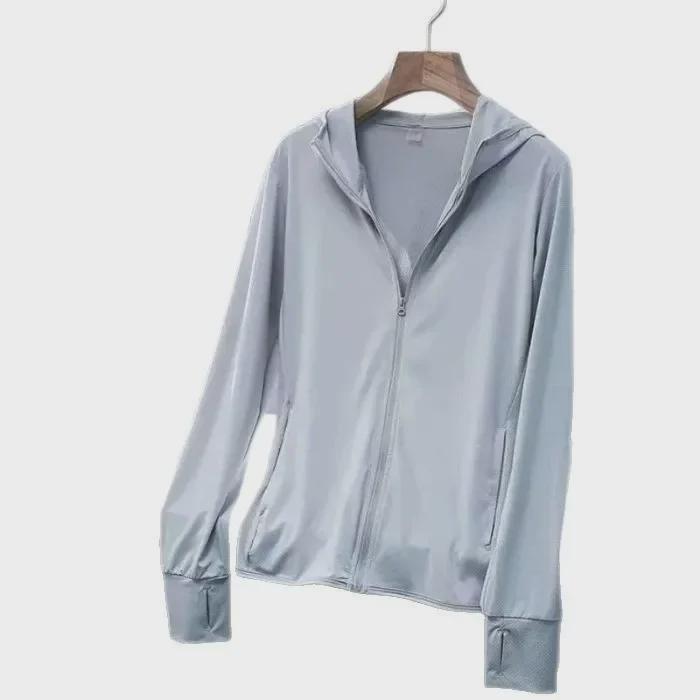 Ice Silk Women's Hooded Sun Protection Cardigan – Lightweight, Breathable Long Sleeve Jacket for Summer Outdoors