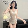Sex underwear new high-end pajamas sexy pure wind ice silk mesh nightdress hot perspective suspender uniform