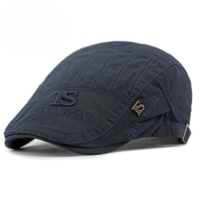 British Retro Cotton Beret for Men Women Spring Summer Fashion Embroidered Flat Cap Newsboy Hat Casual Duckbill Cap Peaked Hat