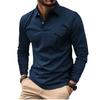 Spring/Autumn New Arrival Men's Long-Sleeved Polo Shirt Casual Collared Sports Polo Shirt Solid Colour Top