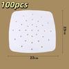 100Pcs Air Fryer Paper Disposable Air Fryer Parchment Kraft Paper Liners Non-Stick Steamer Liners For Oven Microwave Steaming
