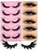 5 Pairs Fluffy False Eyelashes Thick, Wispy, 3D Volume, Faux Mink Strip Lashes For Dramatic Eye Makeup Look Strip Lashes, Fake Lashes