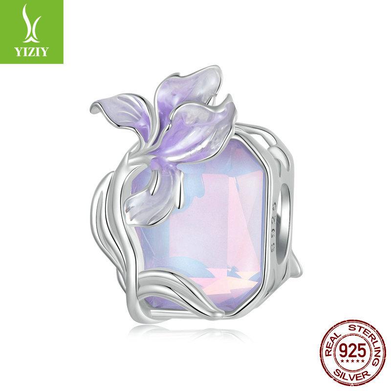 Purple Iris Series Diy Bracelet Beaded, Romantic And Elegant S925 Sterling Silver Pendant Accessories
