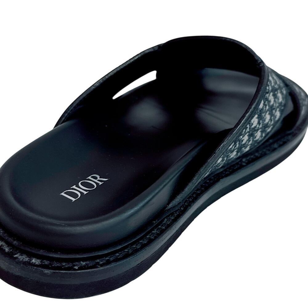 Christian Dior cross sandals Trotter canvas Oblique Sandals black canvas Used