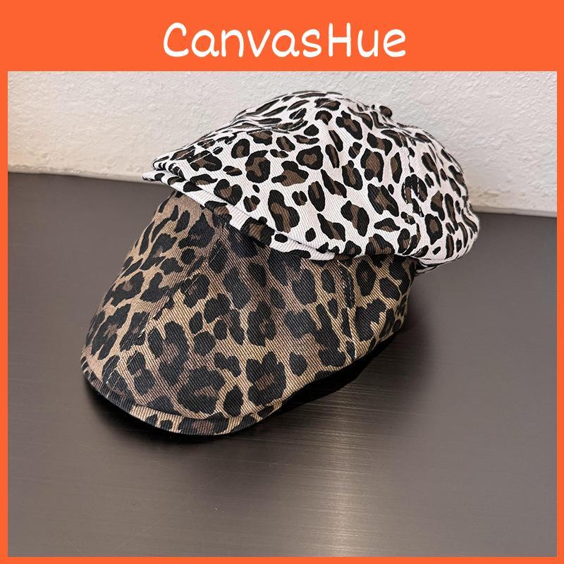 Brim Print Leopard Hat With Cotton And Polyester Blend For Allseason Wear